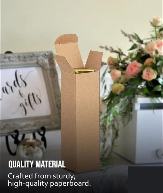 Heavy-Duty Tuck Top Gift Boxes with Lids - Brown Kraft Cardboard Boxes. Size 1.75 x 1.75 x 7 Inch Secure Closure, Sturdy for Hair Oil, Serum Bottles
