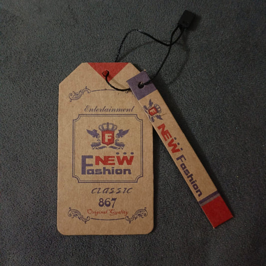 2 in 1 Tags with String Kraft Paper Card 25 pcs 5 x 10 cm