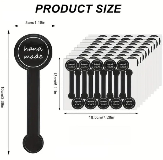 Black Self-Adhesive Baking Sealing Stickers - Rectangular Labels for Cakes, Pastries, Lollipops & More - Perfect for Home Kitchen Use, Baking Labeling Stickers