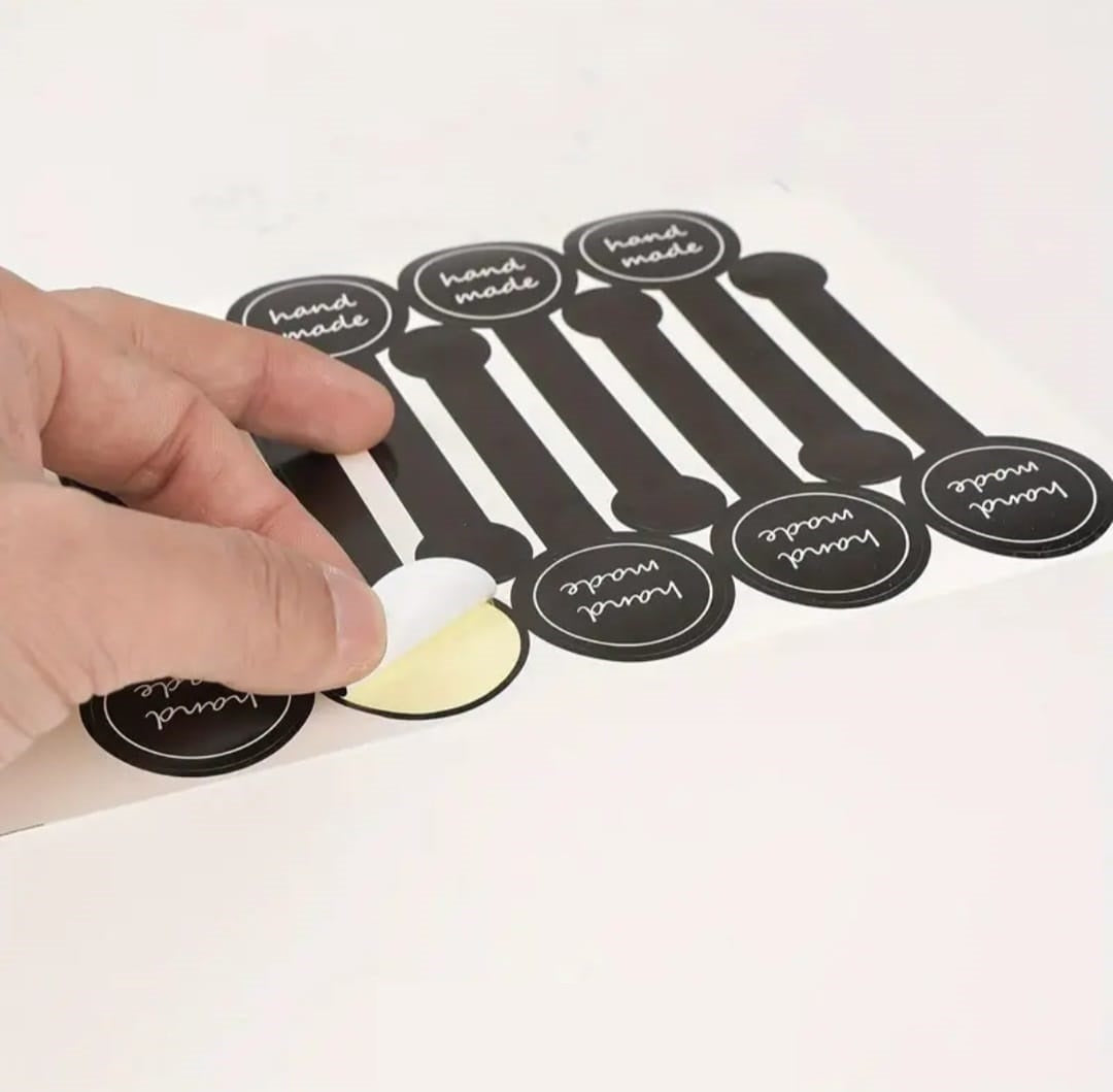 Black Self-Adhesive Baking Sealing Stickers - Rectangular Labels for Cakes, Pastries, Lollipops & More - Perfect for Home Kitchen Use, Baking Labeling Stickers