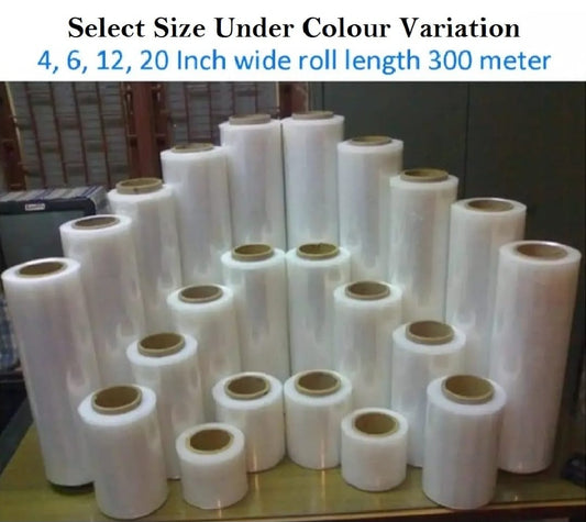 6 / 8 /12 / 19 Inch High Quality Shrink Wrap Stretch Roll | Sizes Available For Wrapping Products
