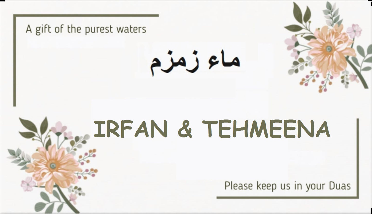 Pack of 25 Aby Zam Zam Empty Water Bottle 60 ml / 120 ML With Custom Sticker – , Durable Plastic