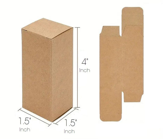 Pack of 20 - Heavy-Duty Tuck Top Gift Boxes with Lids - Brown Kraft Cardboard Boxes. Secure Closure, Sturdy for Hair Oil, Serum Bottles