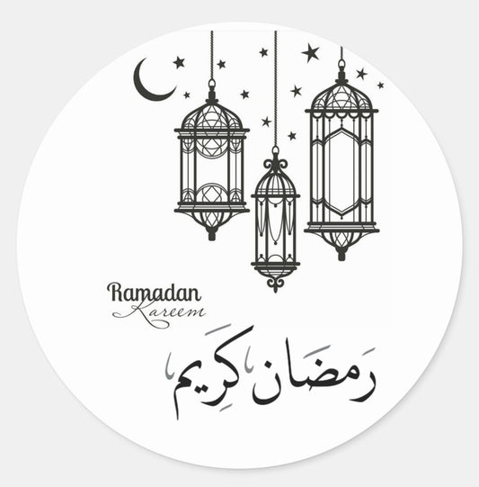 100 Pcs Ramadan Mubarak Gift Sticker Candy Label Sealing Stickers Ramadan Kareem Decoration Festival Party Supplies