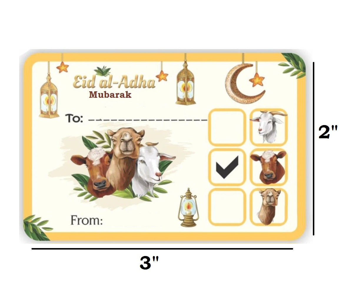 50 Pcs Eid ul-Azha Meat Stickers – Select Beef, Mutton & More for Easy Distribution