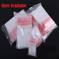 100 PCS Resealable Air Tight Zip Lock Transparent Closeable Bag - Sizes Available