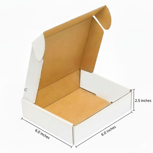 25 Pcs Corrugated Mailer Boxes For Courier & Gift Packing Size 6 x 6 x 2.5 Inches