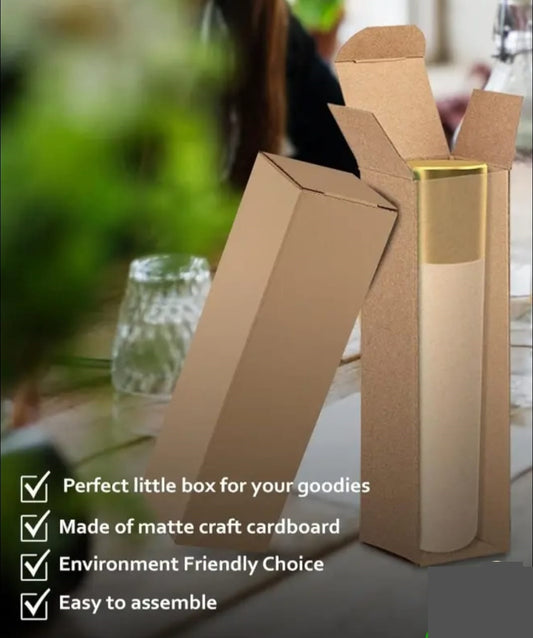 Heavy-Duty Tuck Top Gift Boxes with Lids - Brown Kraft Cardboard Boxes. Size 1.75 x 1.75 x 7 Inch Secure Closure, Sturdy for Hair Oil, Serum Bottles