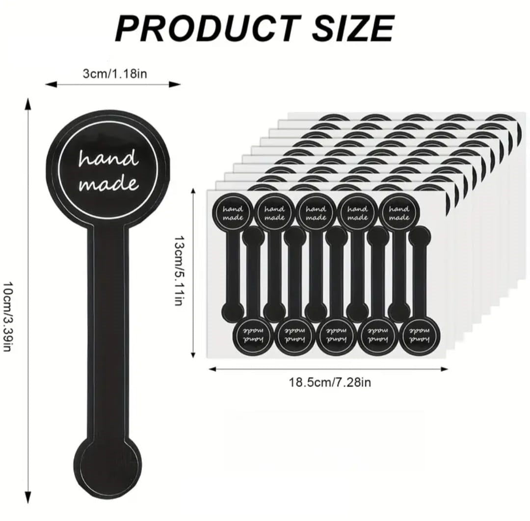 Black Self-Adhesive Baking Sealing Stickers - Rectangular Labels for Cakes, Pastries, Lollipops &amp; More - Perfect for Home Kitchen Use, Baking Labeling Stickers