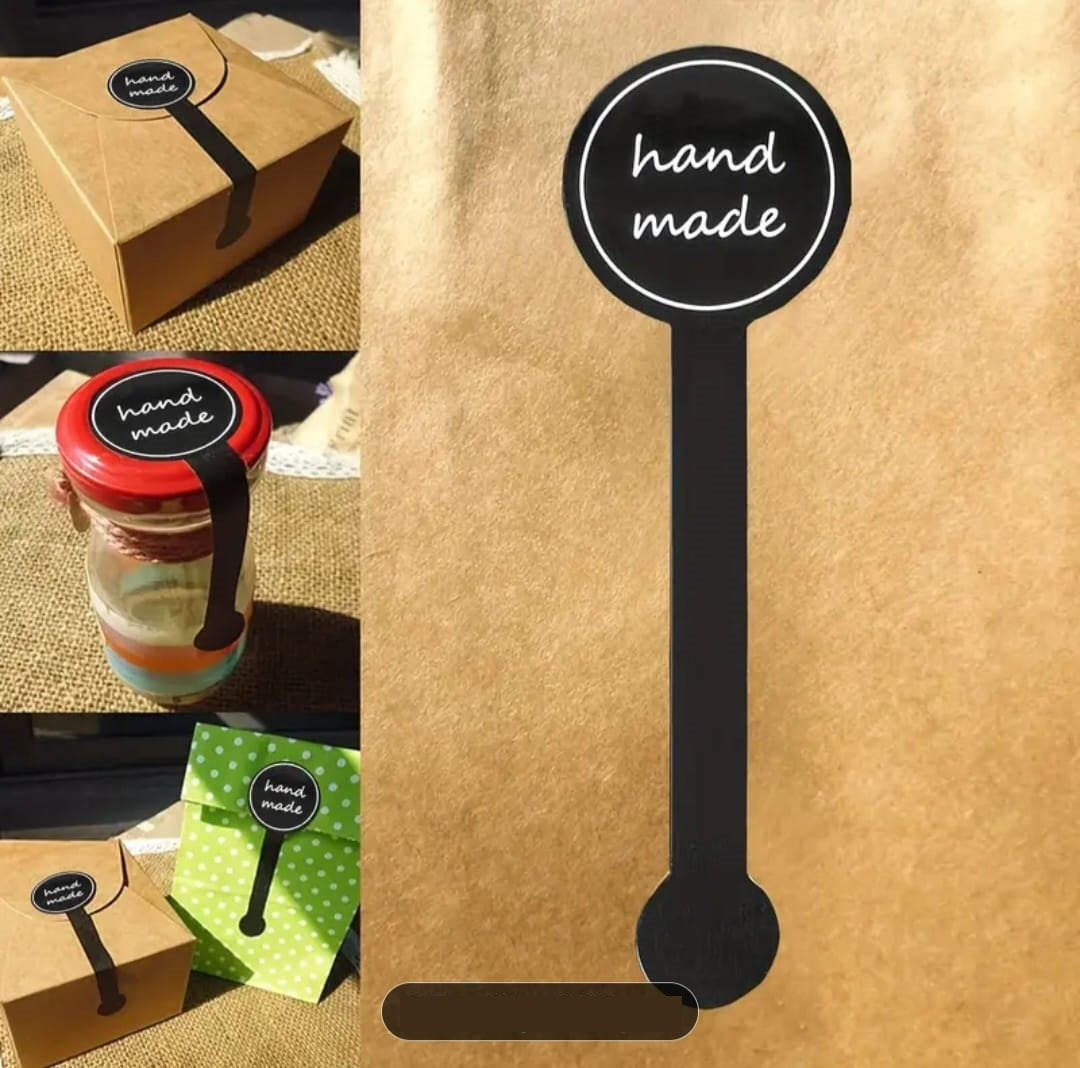 Black Self-Adhesive Baking Sealing Stickers - Rectangular Labels for Cakes, Pastries, Lollipops &amp; More - Perfect for Home Kitchen Use, Baking Labeling Stickers