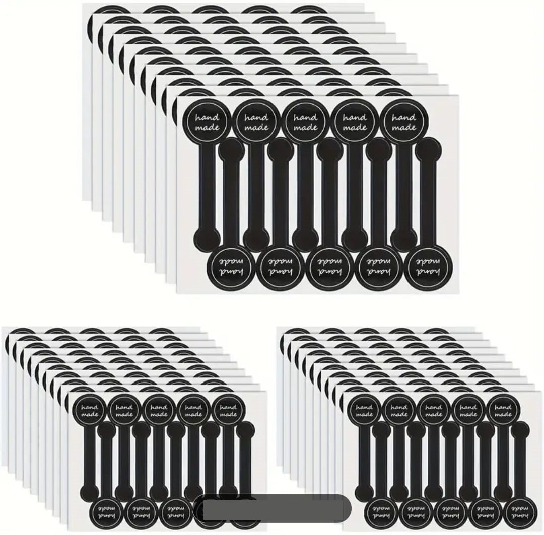 Black Self-Adhesive Baking Sealing Stickers - Rectangular Labels for Cakes, Pastries, Lollipops &amp; More - Perfect for Home Kitchen Use, Baking Labeling Stickers