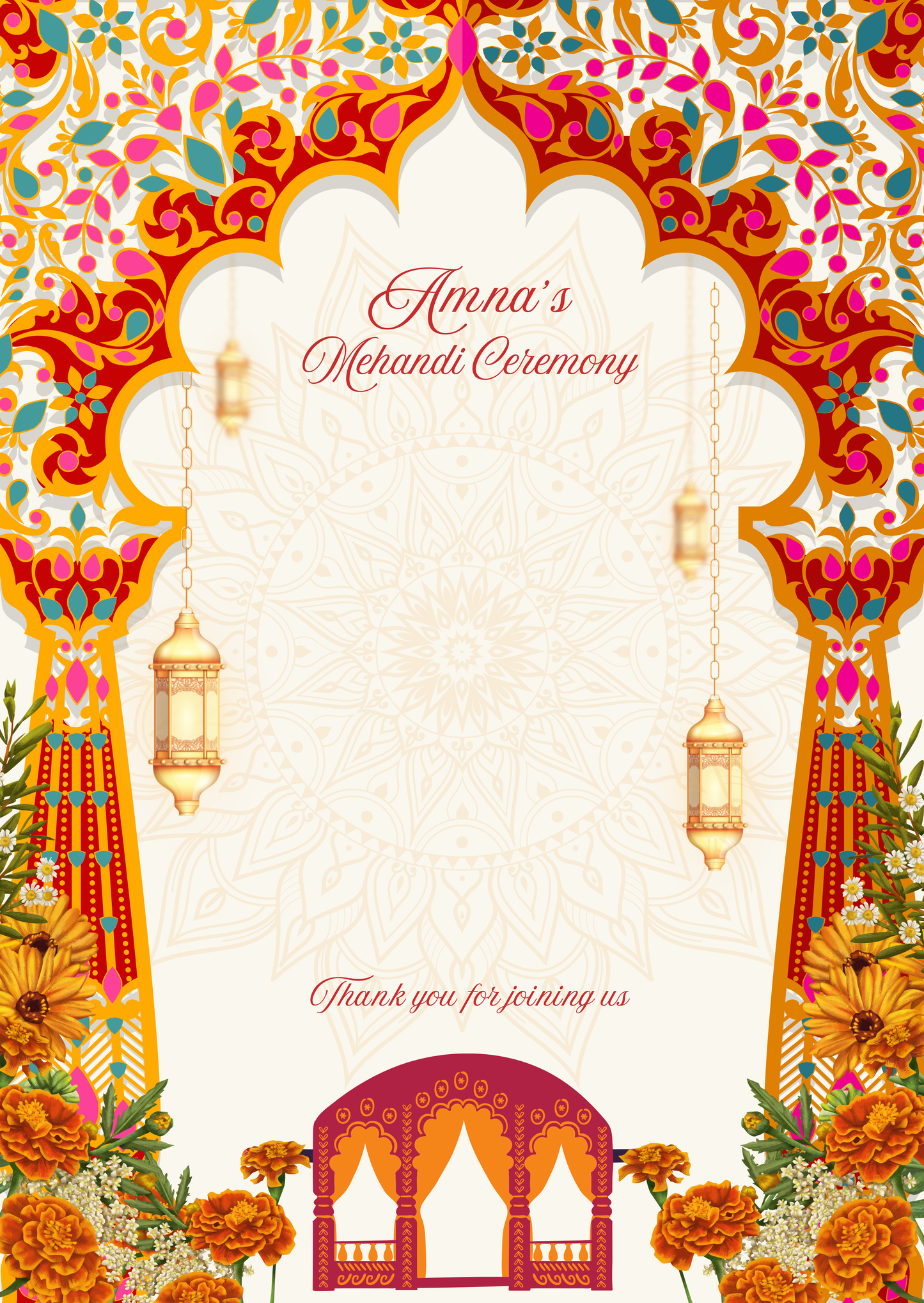 Customized Bangles Cards (48 Pcs ) Mehndi Favor Cards /Wedding Favor Cards Size 3x4 Inch