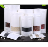 25 Pcs Stand Up Pouches Kraft Paper Bags With Window And Zipper Packaging Material