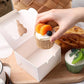 50/25/10pcs White Cardboard Boxes with Windows, Disposable Pastry Boxes, Cake Boxes, Used for Packaging Cookies, Strawberries, Macarons, Desserts, Disposable Paper Boxes