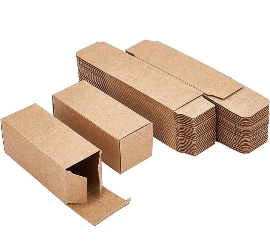 Heavy-Duty Tuck Top Gift Boxes with Lids - Brown Kraft Cardboard Boxes. Size 1.75 x 1.75 x 5 Inch Secure Closure, Sturdy for Hair Oil, Serum Bottles