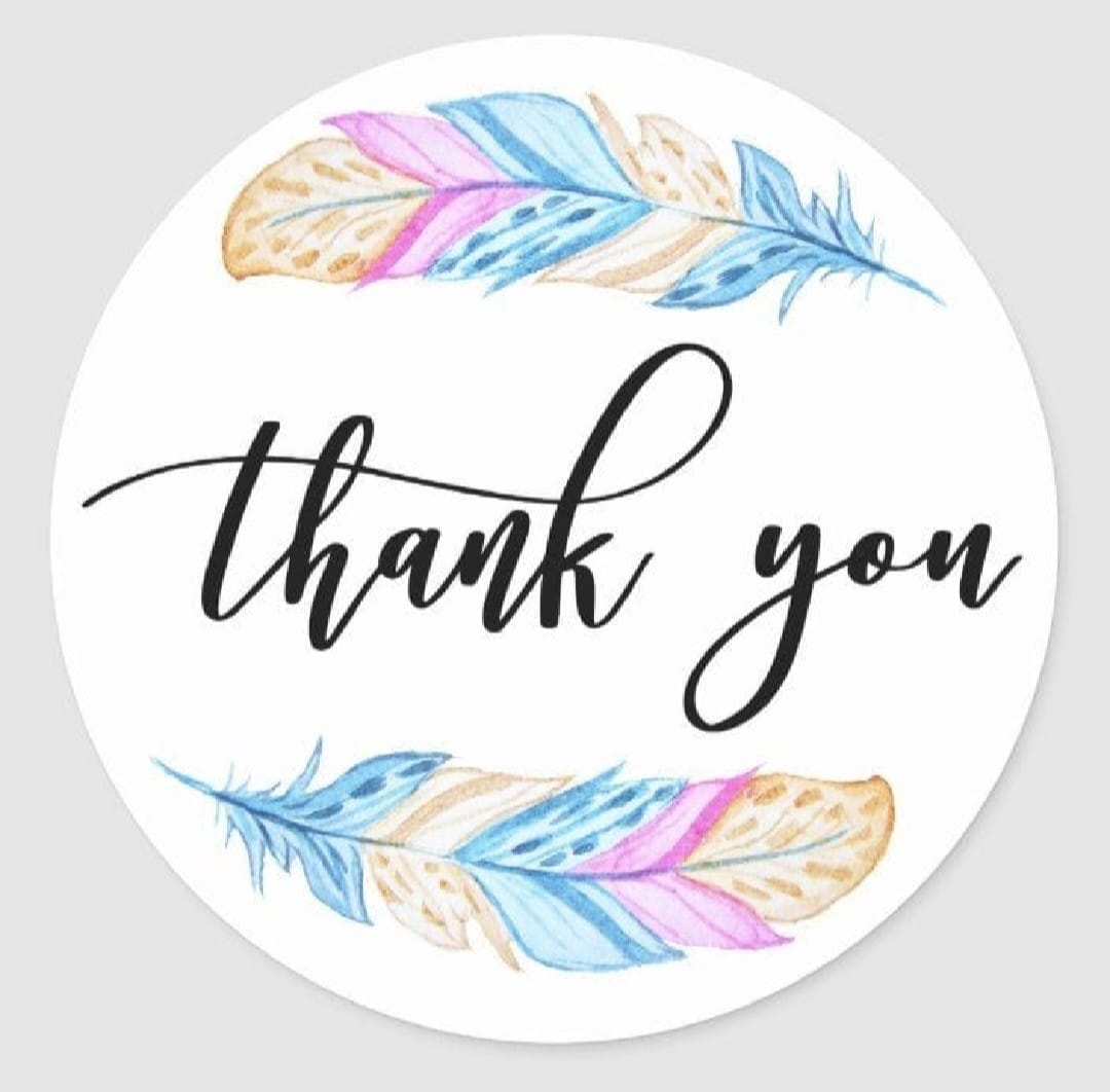 Pack Of 100 Pcs Round Thank You Stickers Labels Seals Envelopes to Grow Business Size 1 Inch Diameter