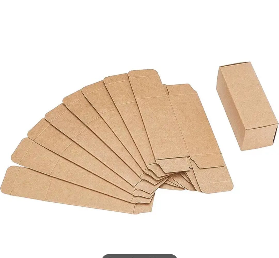 Heavy-Duty Tuck Top Gift Boxes with Lids - Brown Kraft Cardboard Boxes. Size 1.75 x 1.75 x 5 Inch Secure Closure, Sturdy for Hair Oil, Serum Bottles